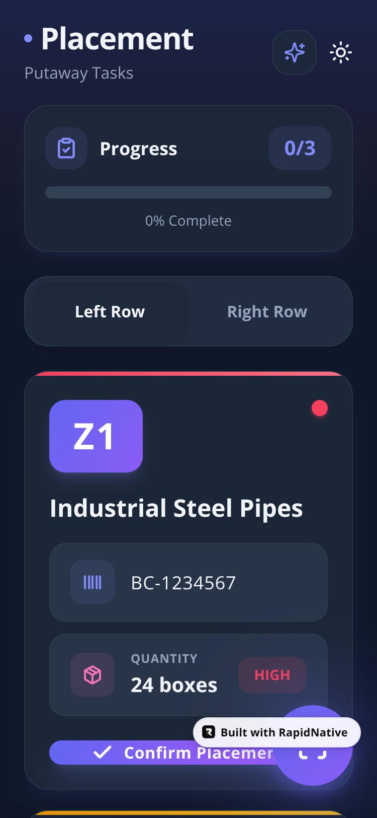 WarehouseFlow screen 1
