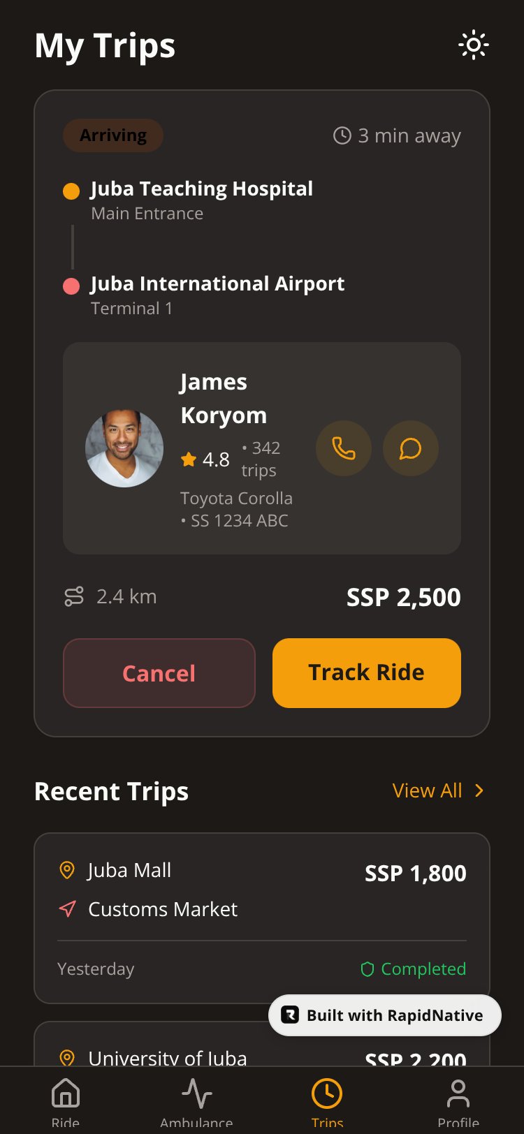 Araa Taxi screen 3