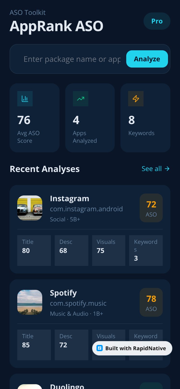 AppRank ASO screen 1