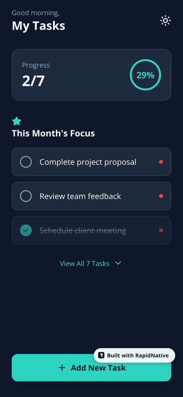 TaskTracker screen 1