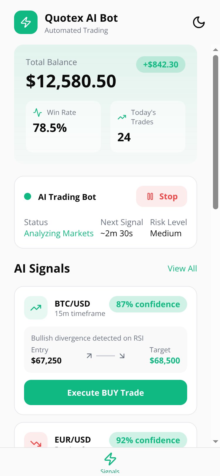 Quotex OTC Signal Pro Copy screen 1