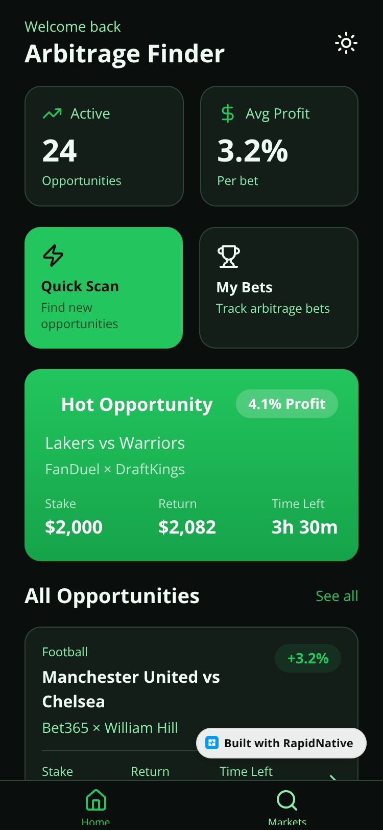 BetTrack screen 1