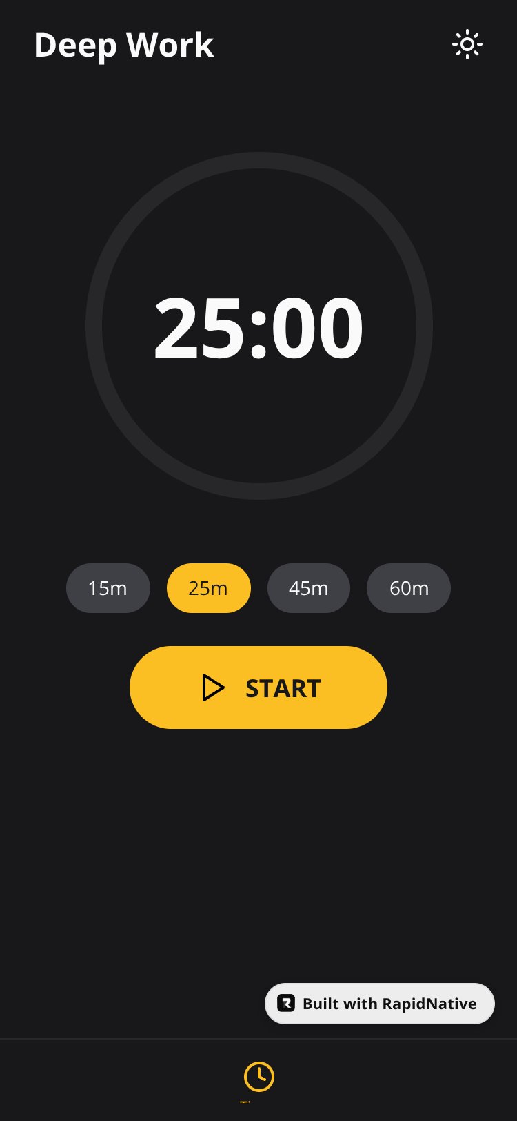 Deep Work Timer screen 1