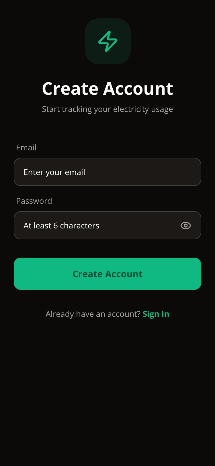 Electricity Calculator screen 2