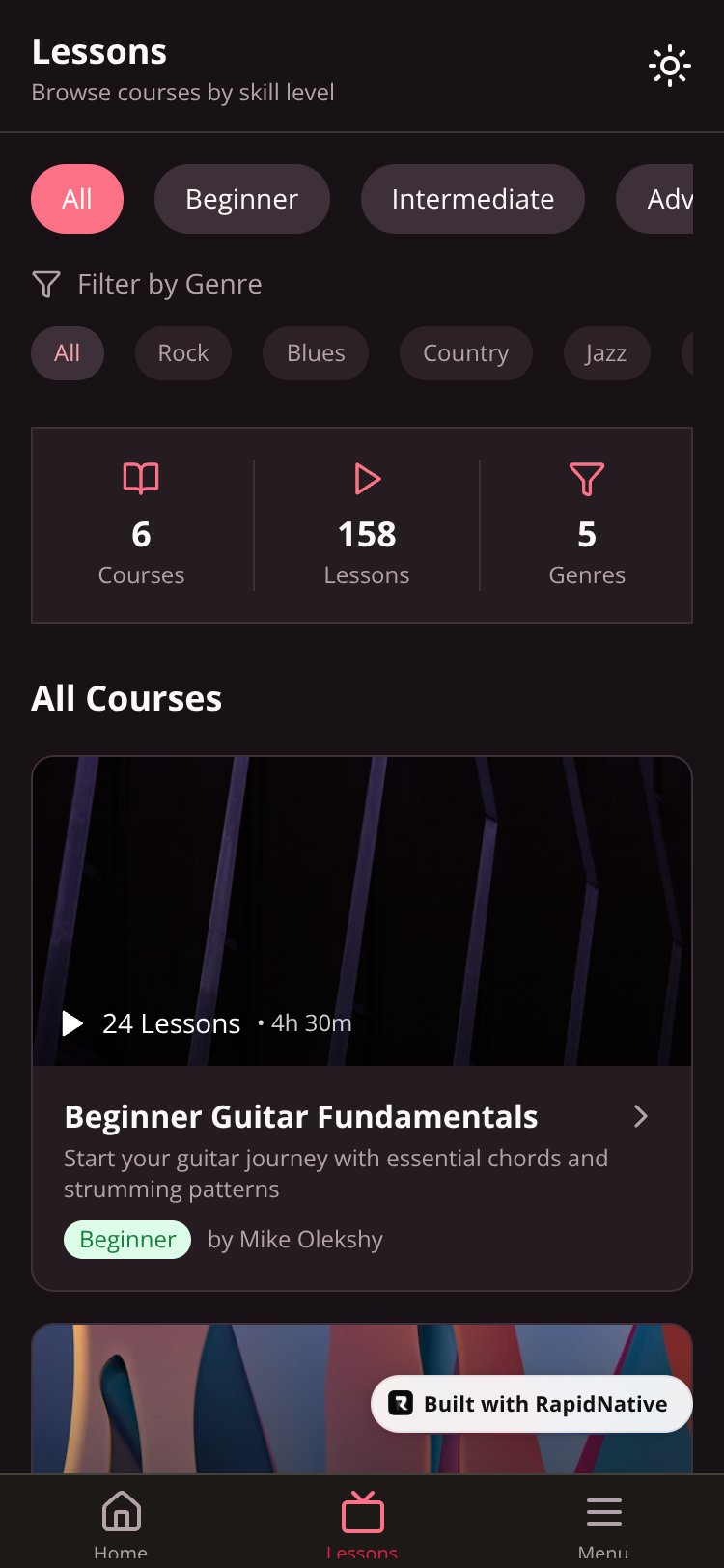 Guitar Tricks screen 2