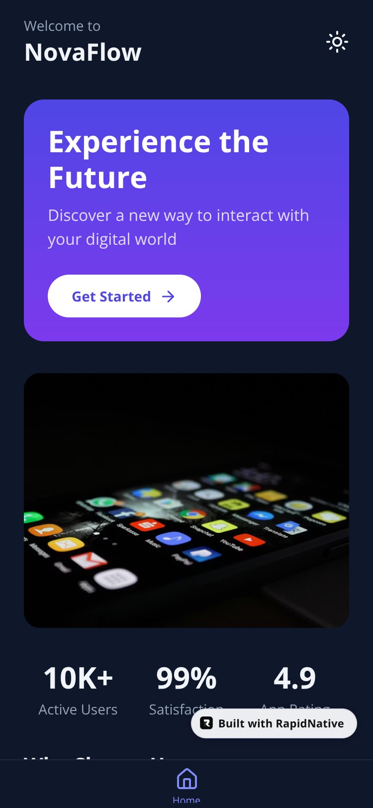 NovaFlow screen 1