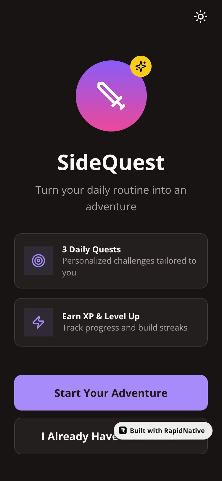SideQuest screen 2