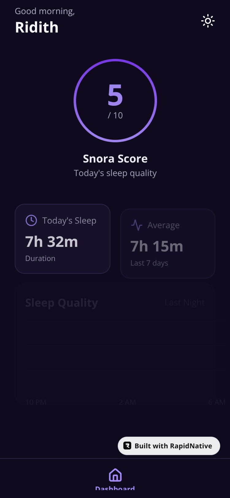 Snora screen 1