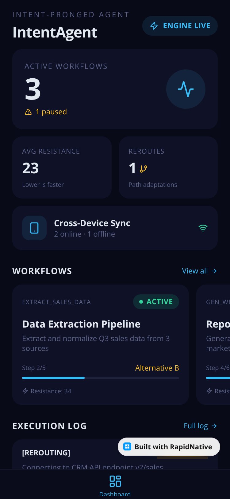 IntentAgent screen 1
