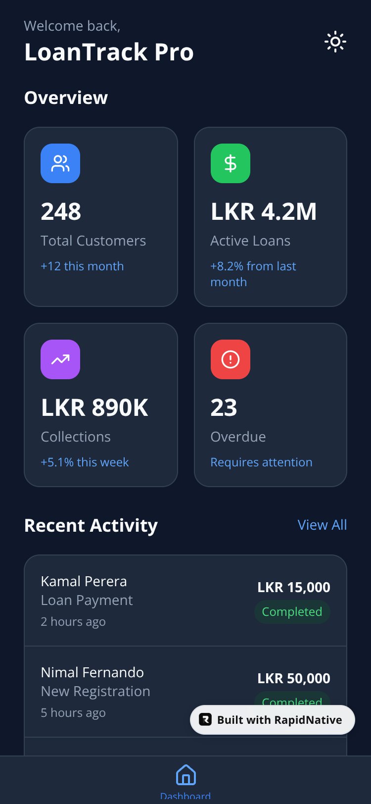 LoanTrack Pro screen 1