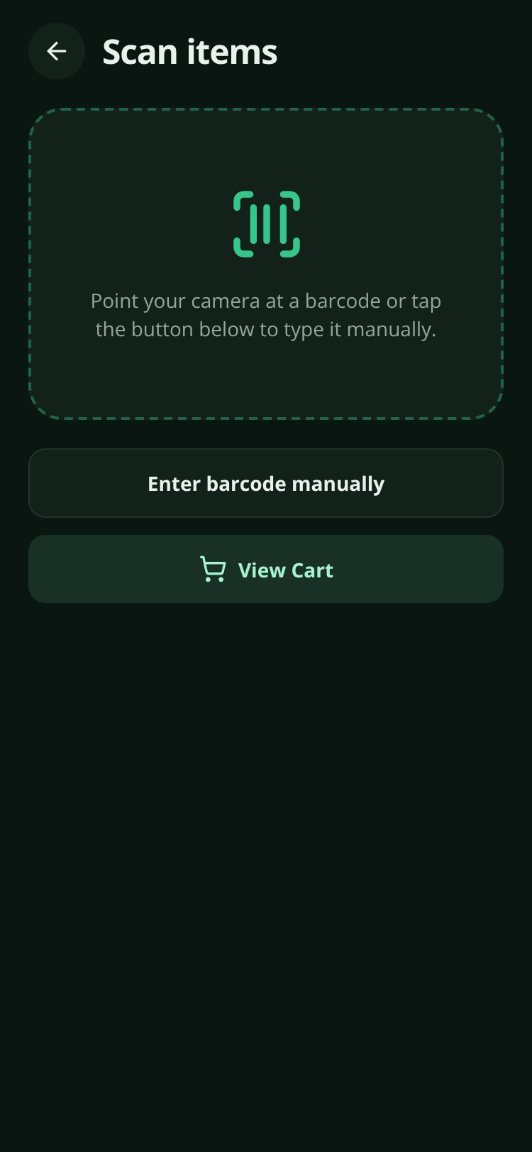 ScanCart screen 2