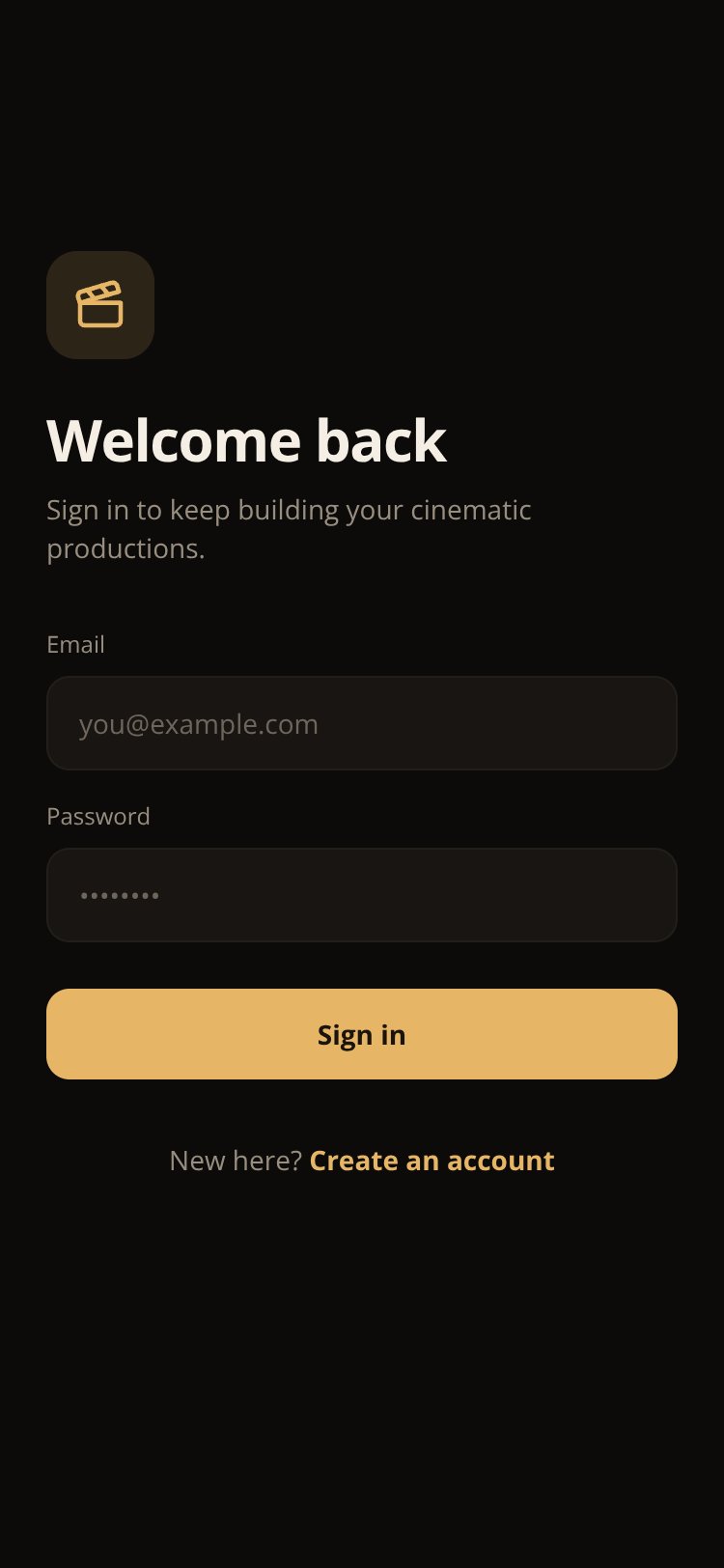 MovieAI screen 1