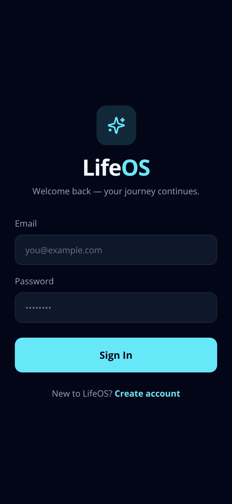 LifeOS screen 1