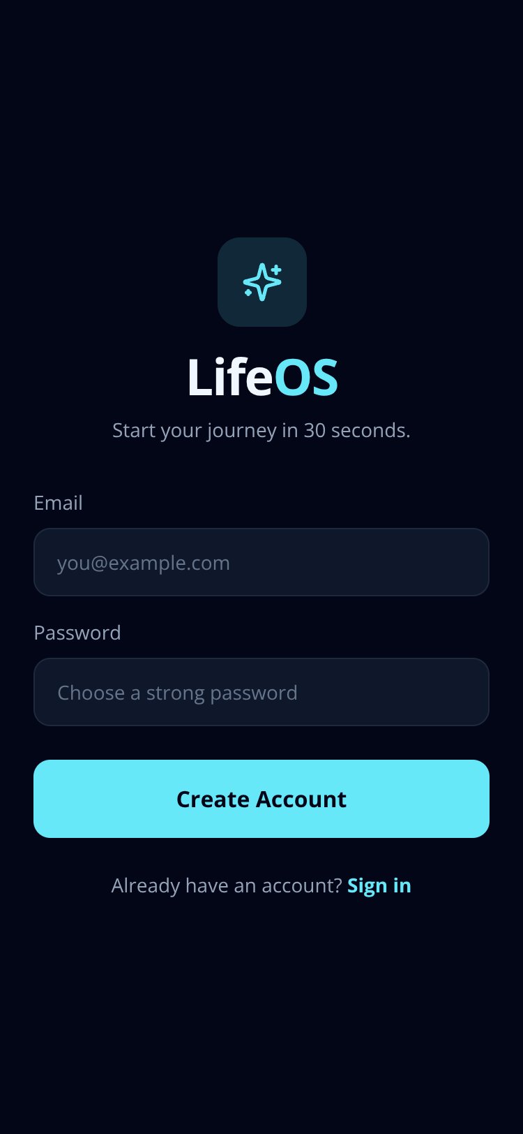 LifeOS screen 2