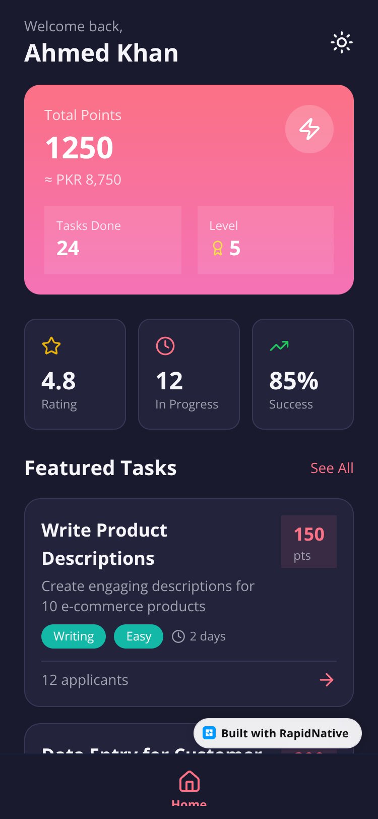 Student Freelance Marketplace screen 1