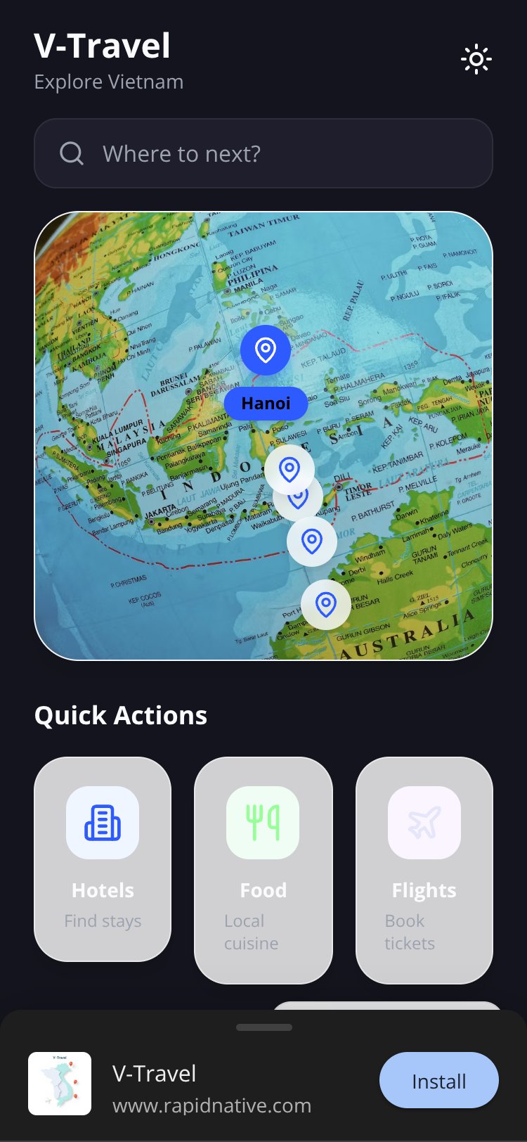 V-Travel screen 1