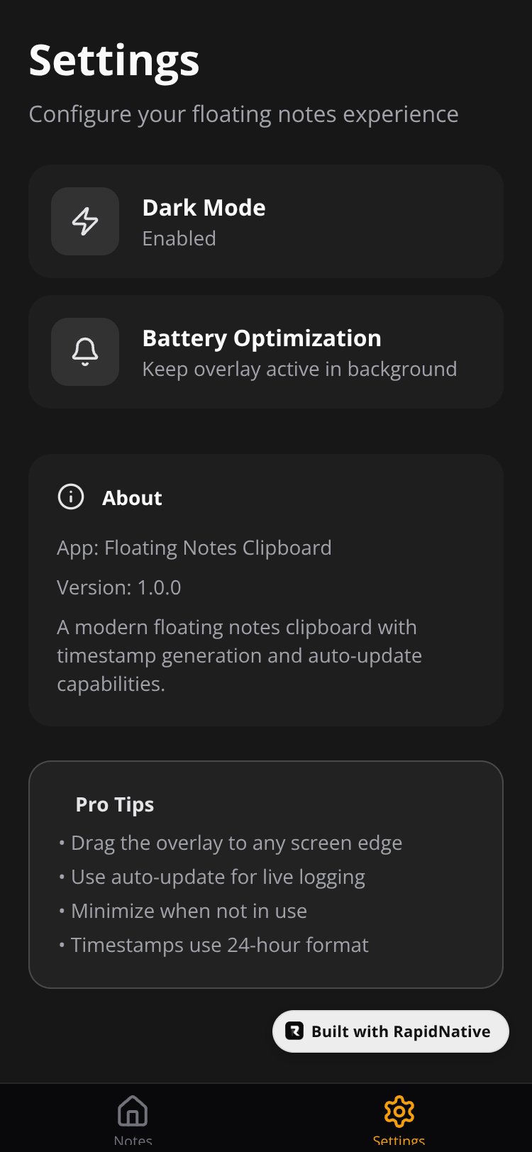 Floating Notes Clipboard screen 2