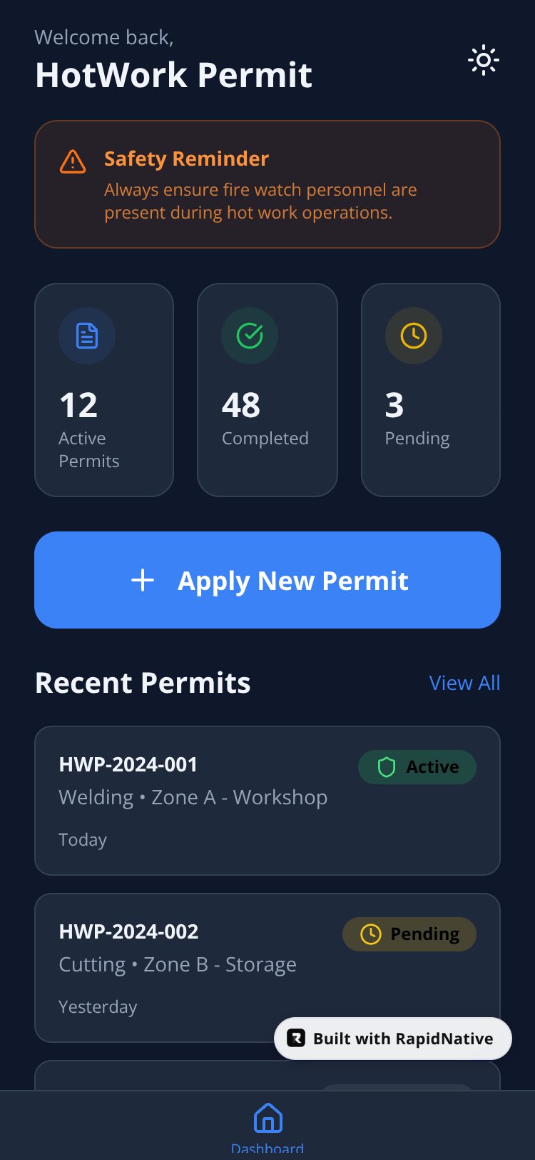 HotWork Permit Pro screen 1
