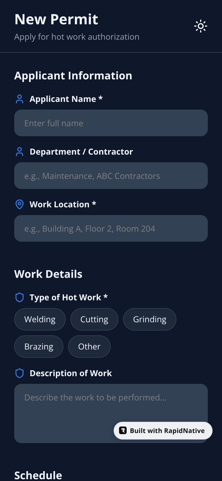 HotWork Permit Pro screen 2
