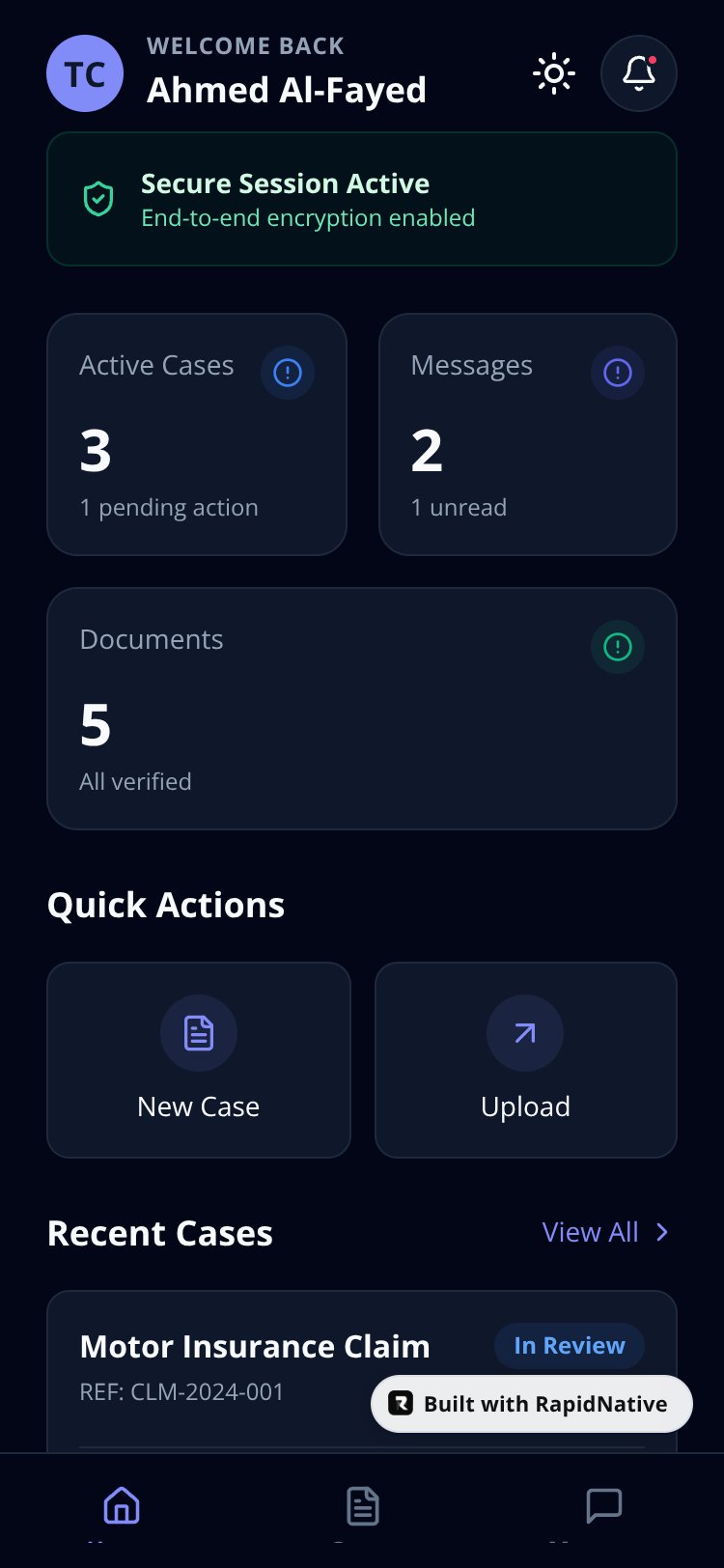 TrustCase screen 1