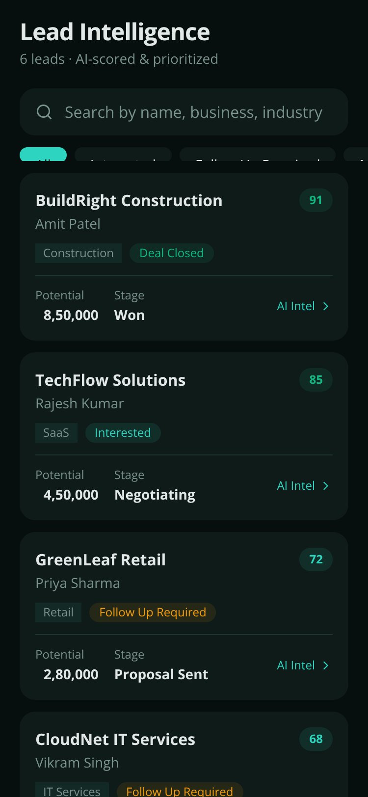 SalesAgent AI screen 2