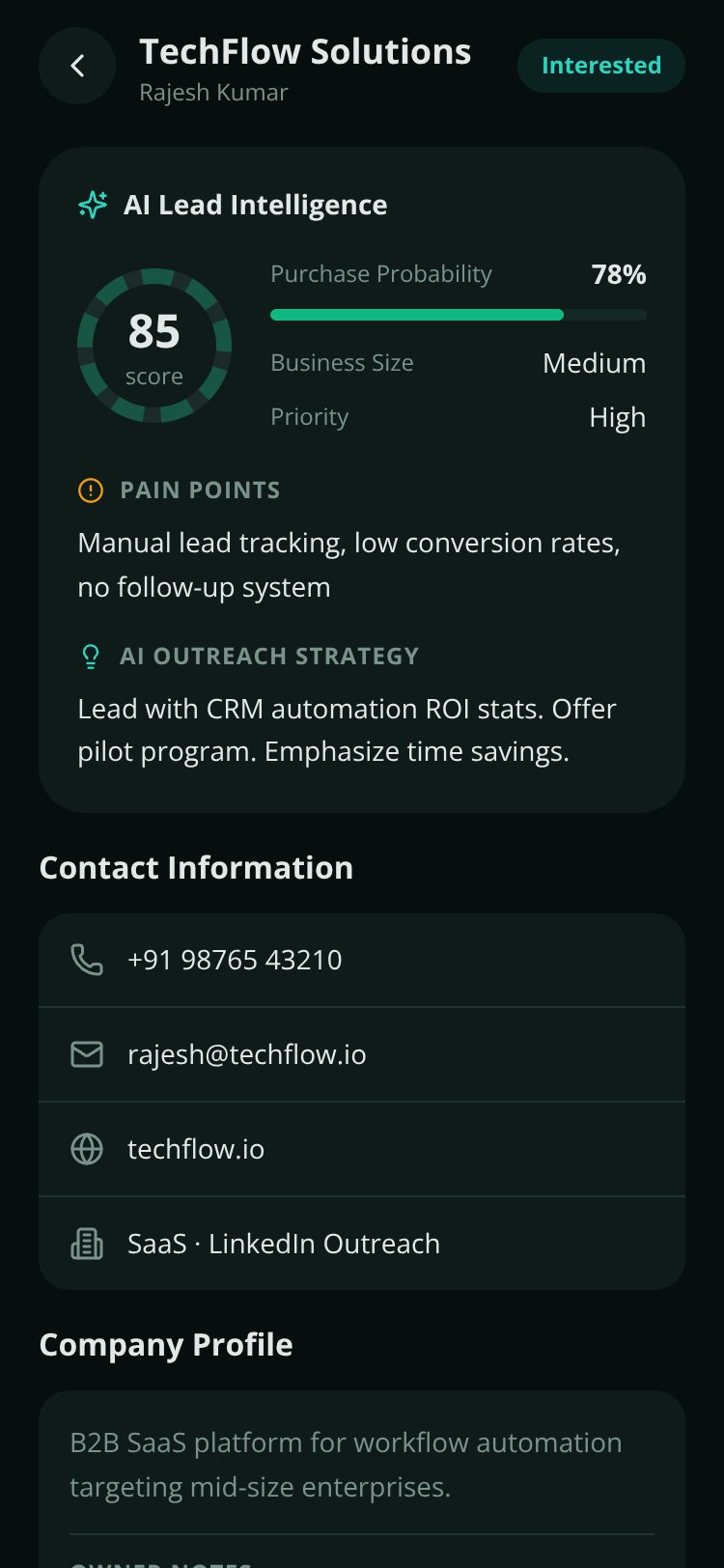 SalesAgent AI screen 3