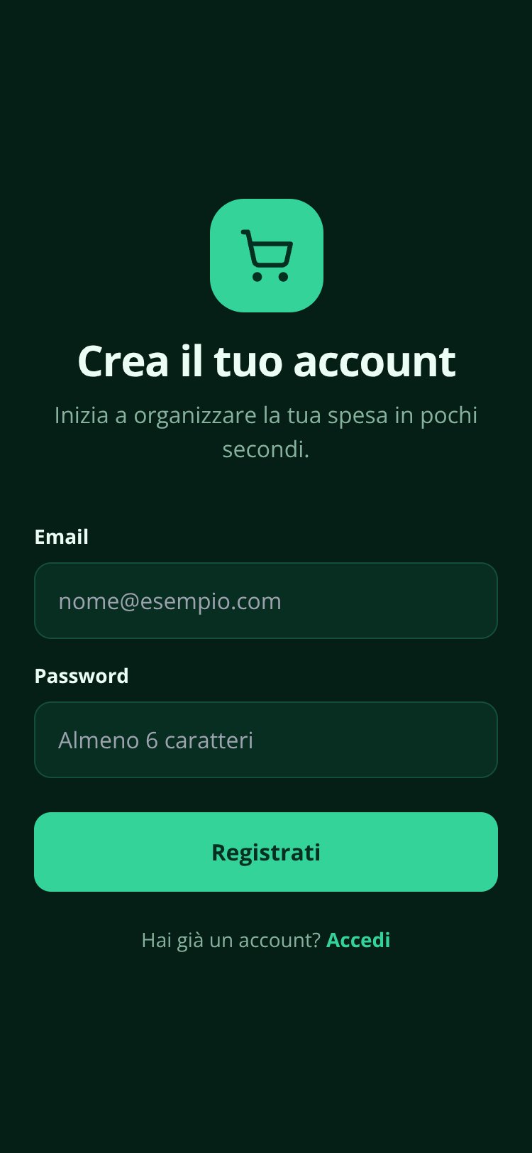 Lista della Spesa screen 1