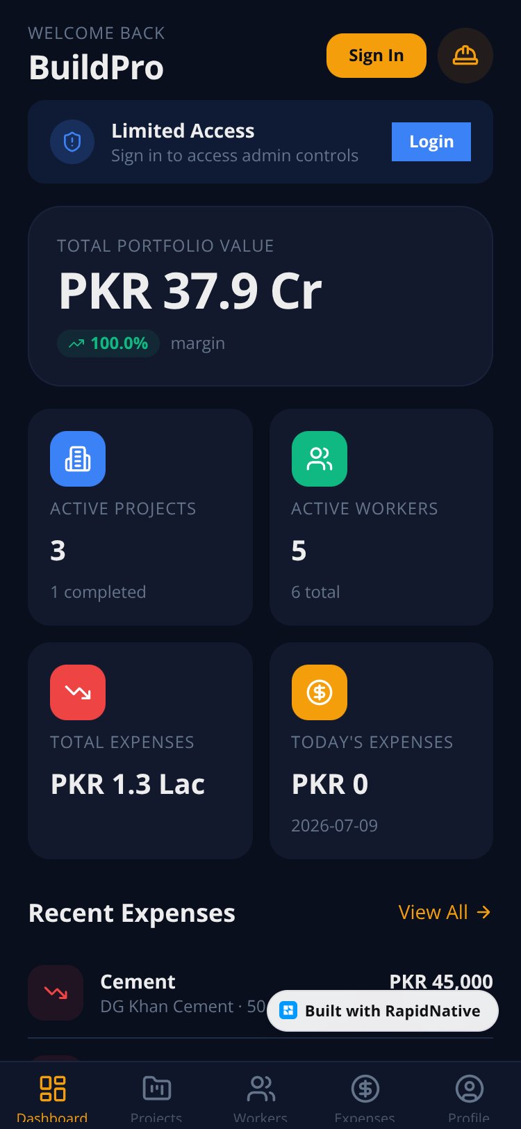 BuildPro screen 3