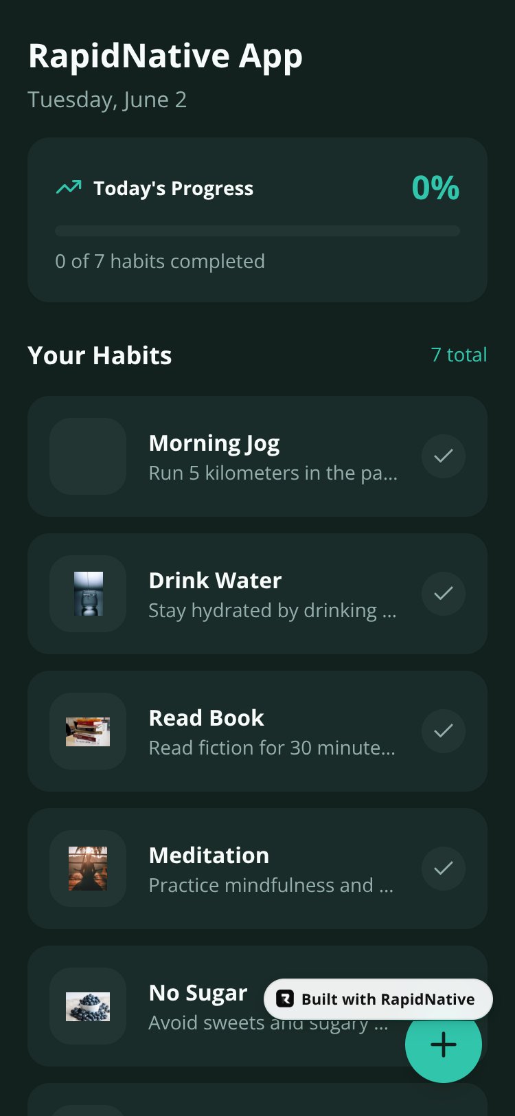 RapidNative App screen 1