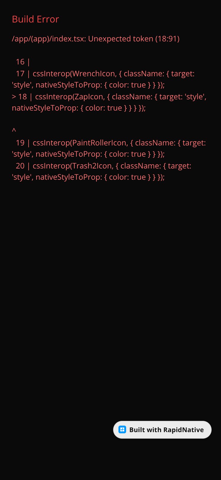 RapidNative App screen 3