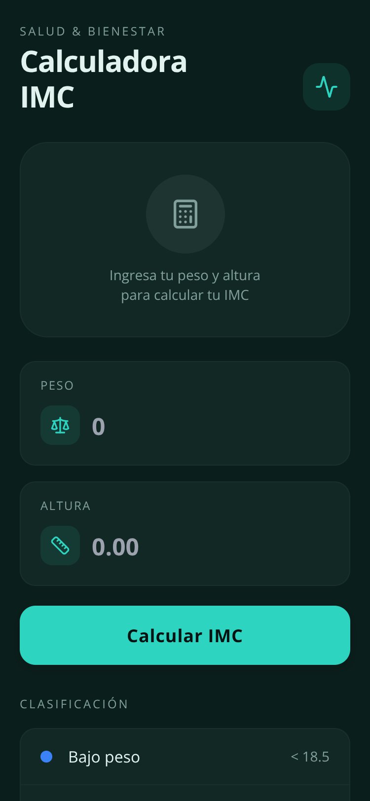 Calculadora IMC screen 1