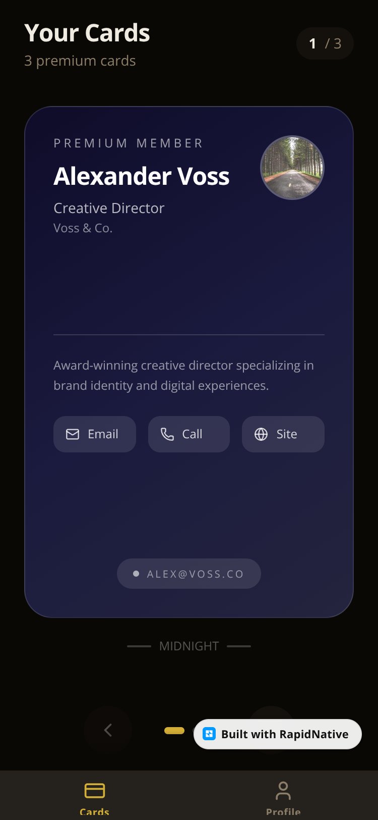 Premium Card screen 2