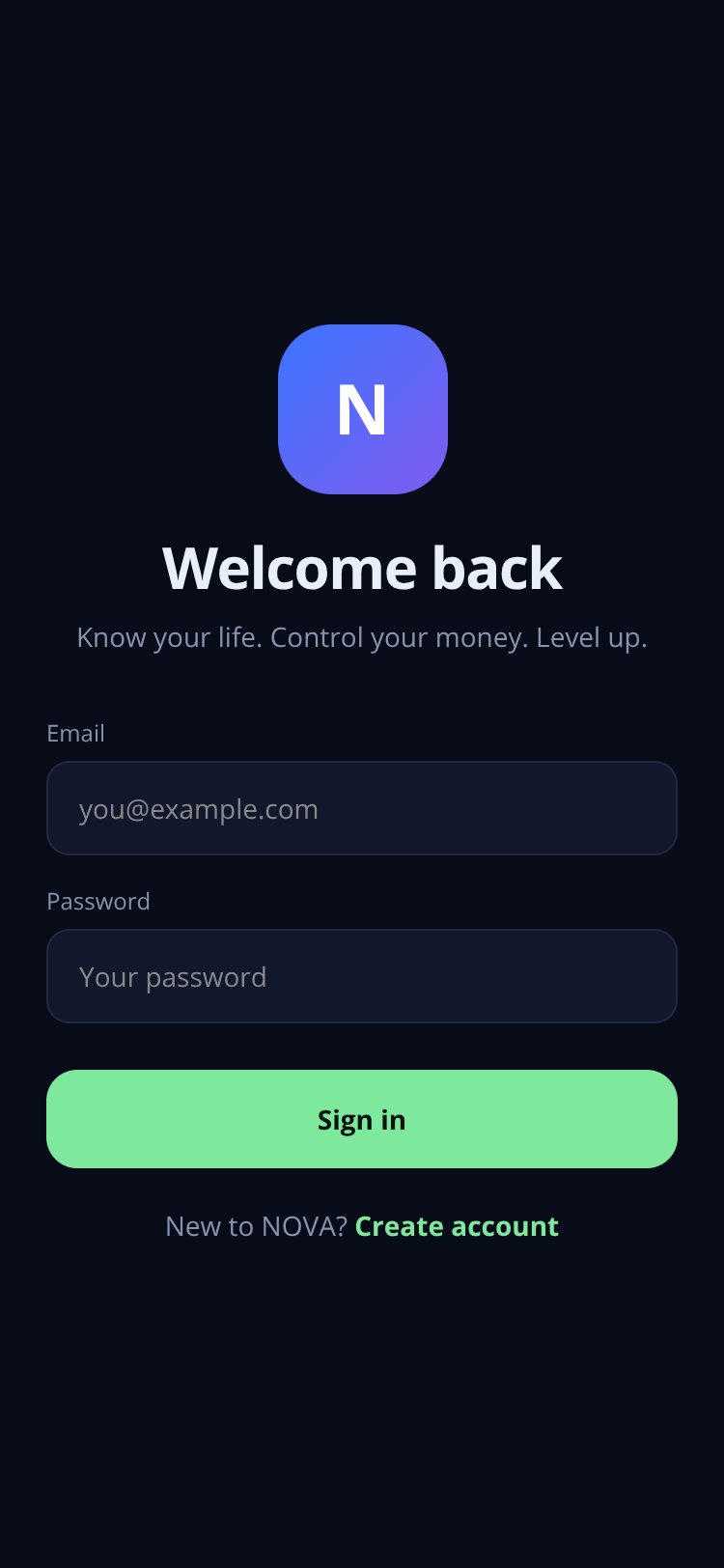 NOVA screen 1