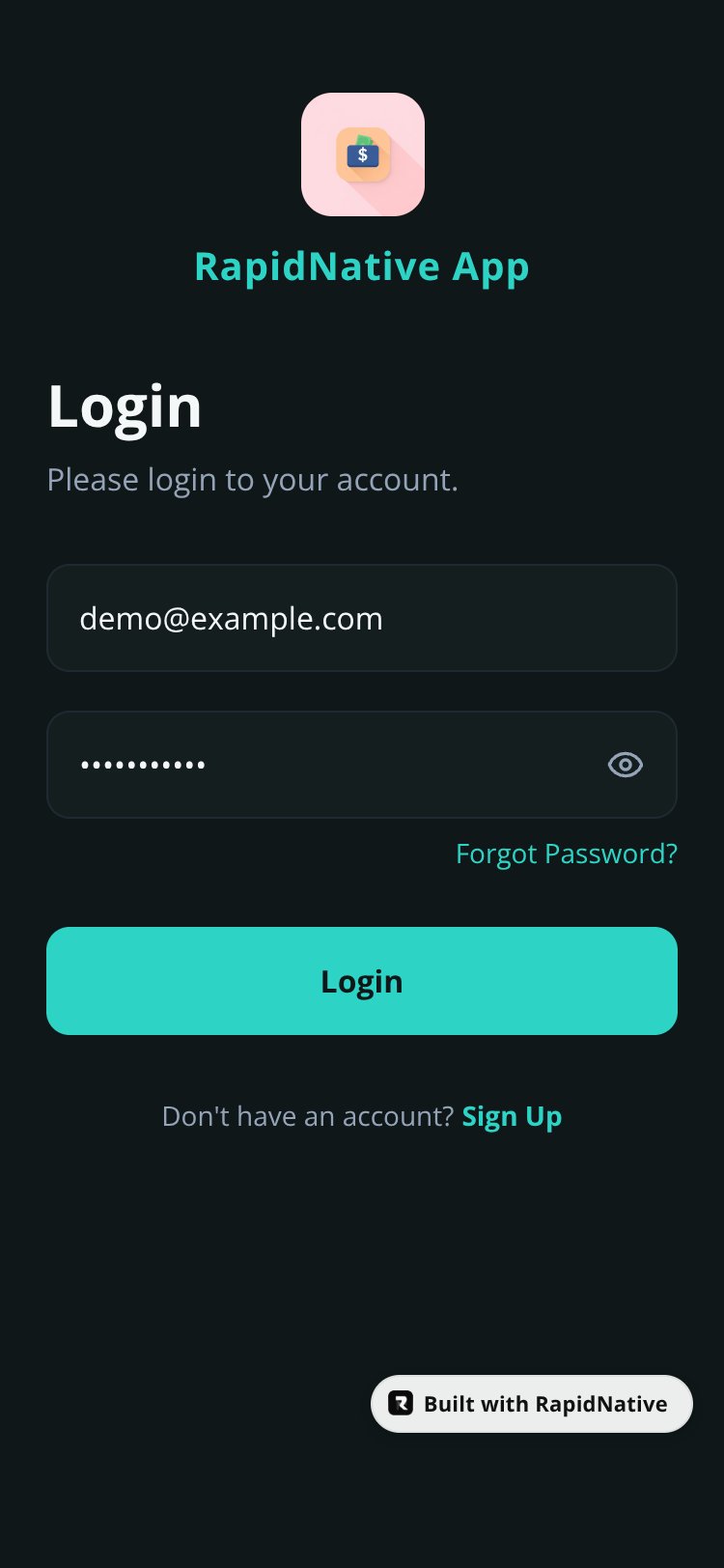 RapidNative App screen 1