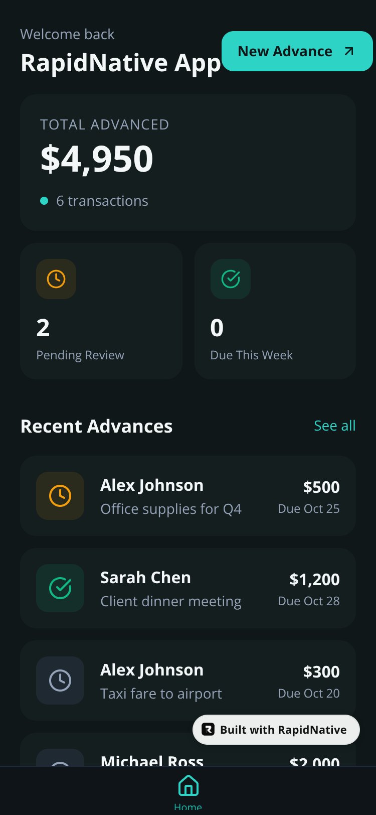 RapidNative App screen 3