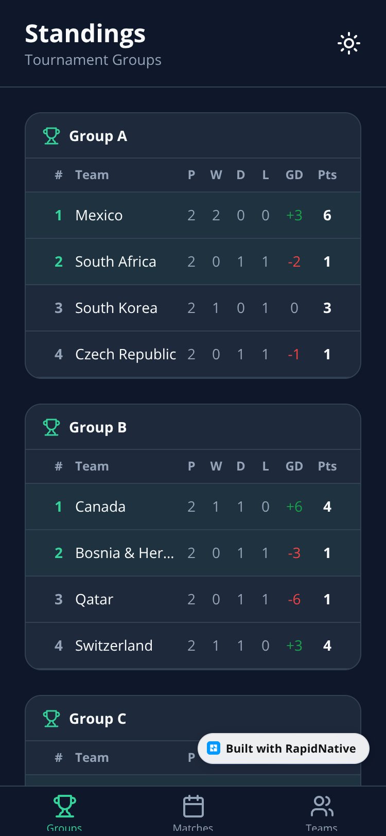 Soccer Tournament Manager screen 1