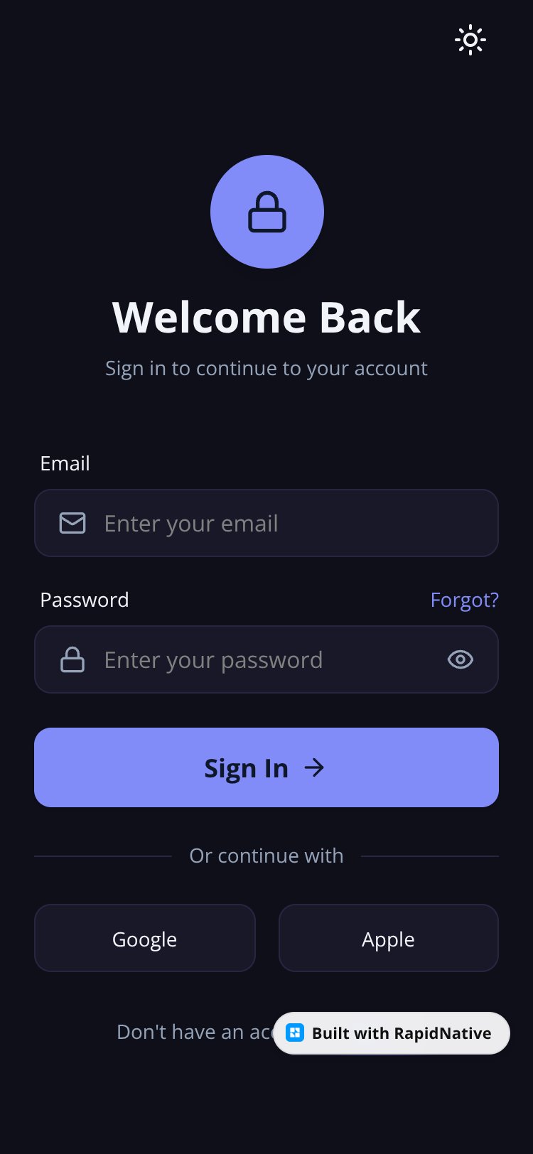 LuxeLogin screen 1