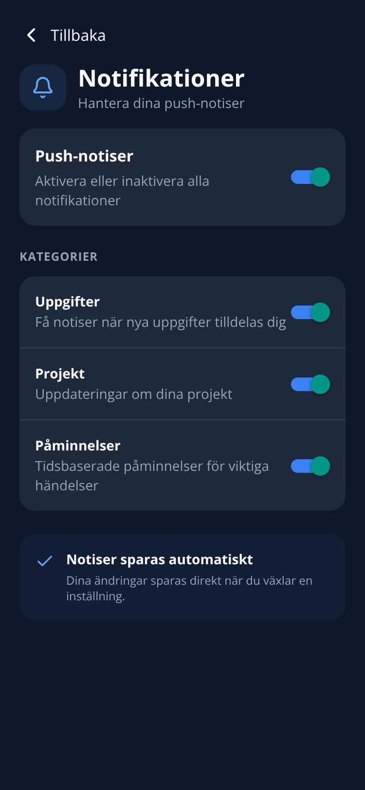 LJUSA PLANER screen 1