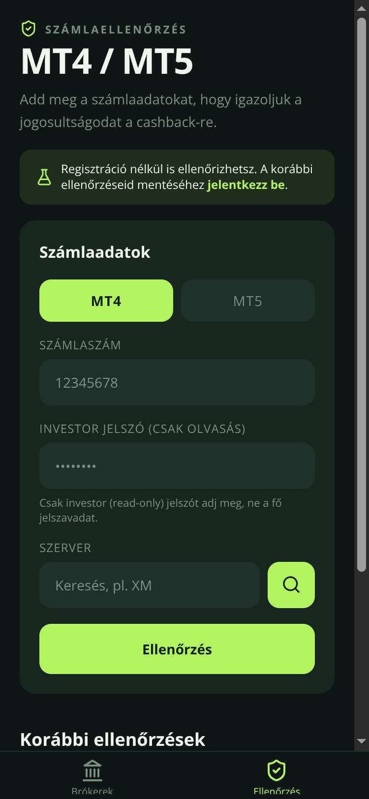 FX Cashback screen 5
