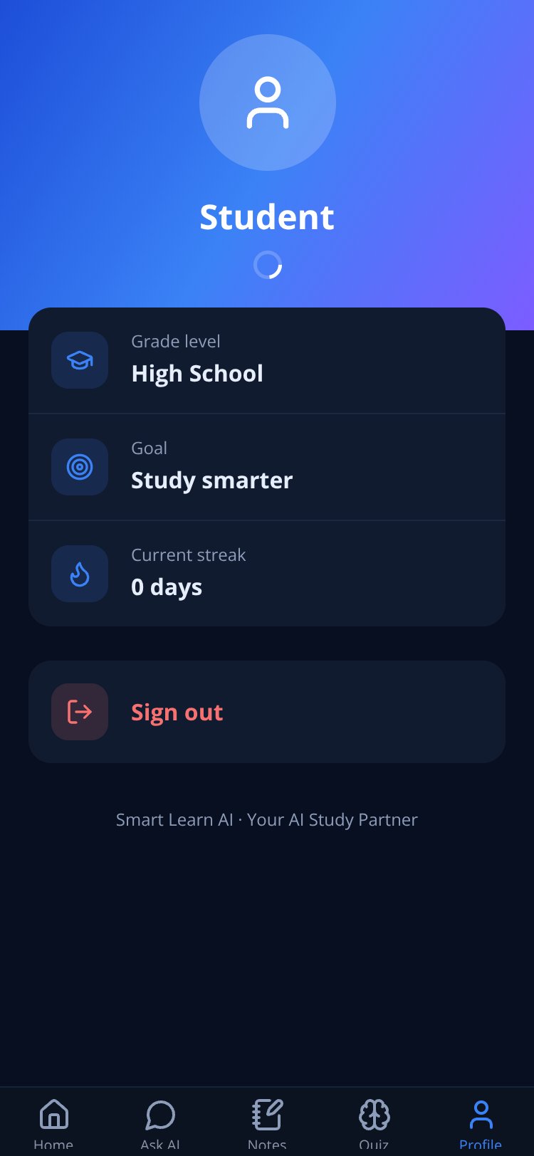 Smart Learn AI screen 3
