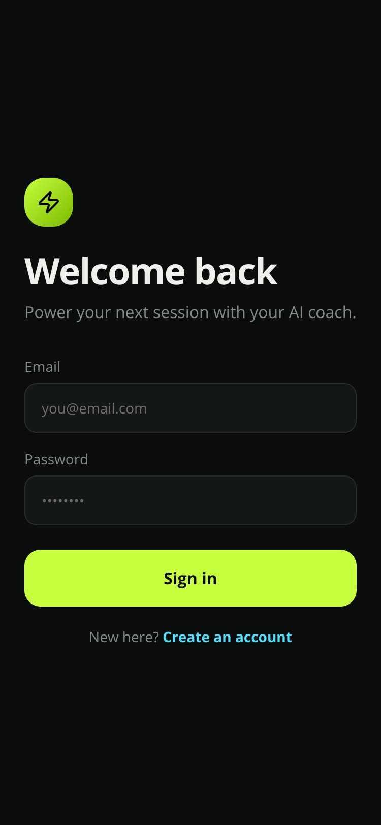 VoltCoach screen 1