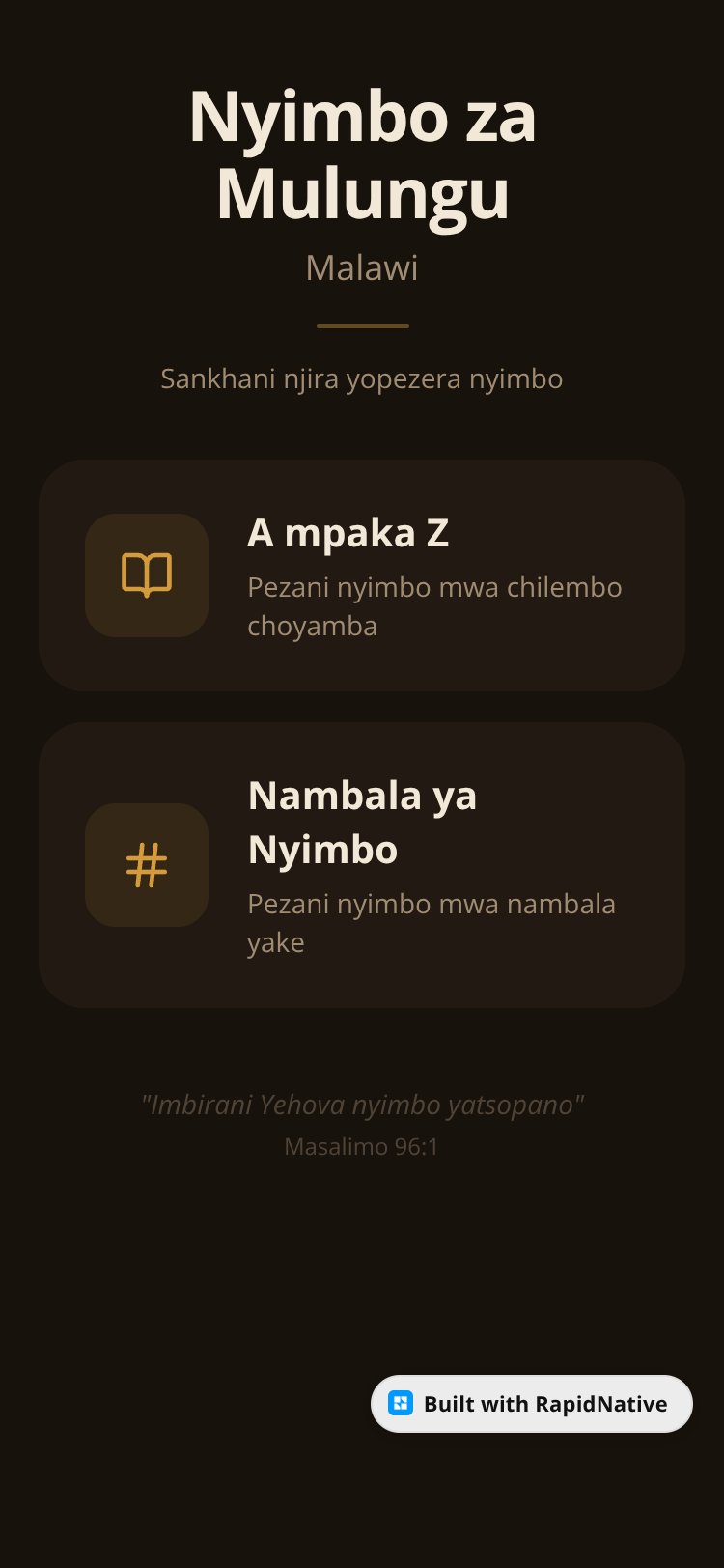 Nyimbo za Mulungu screen 2