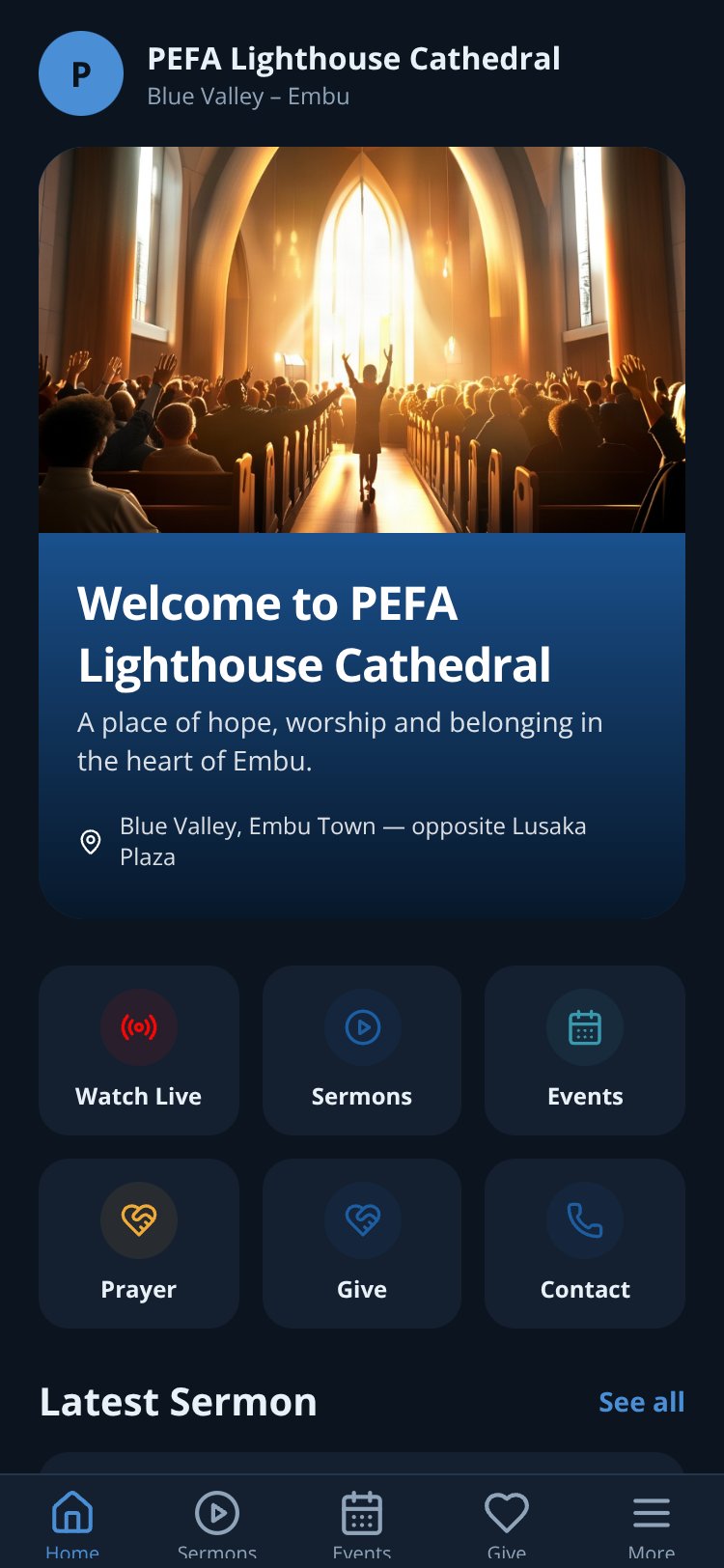 PEFA Lighthouse Cathedral screen 3