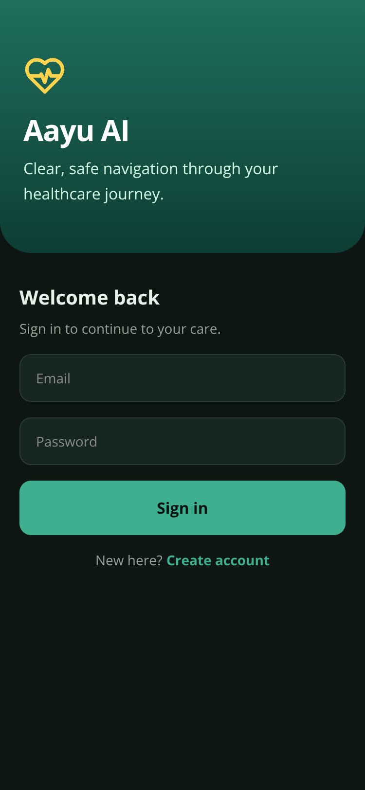 Aayu AI screen 1