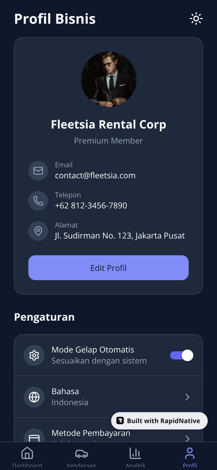 FleetTrack Pro screen 1