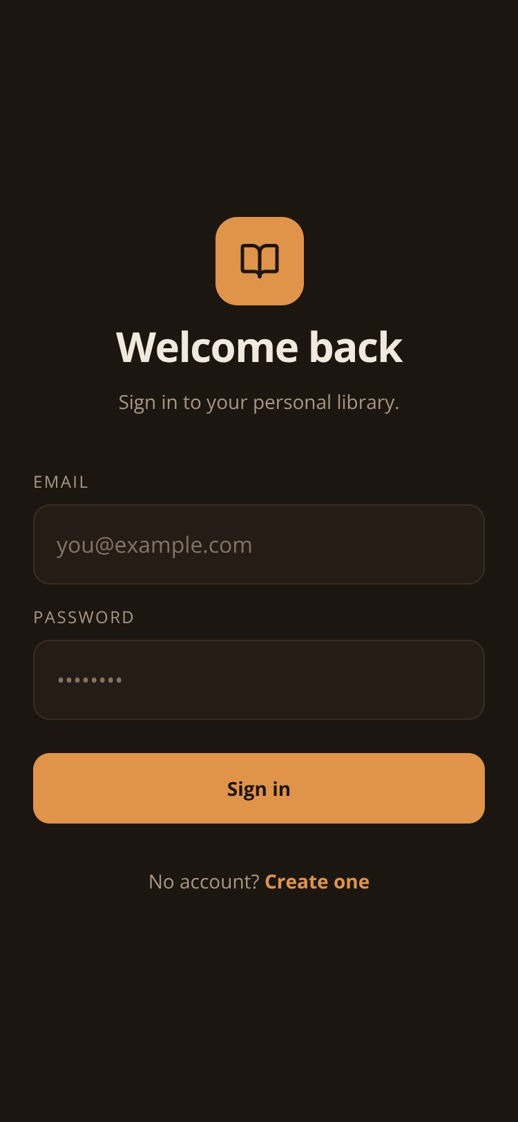 Book Catalogue screen 1