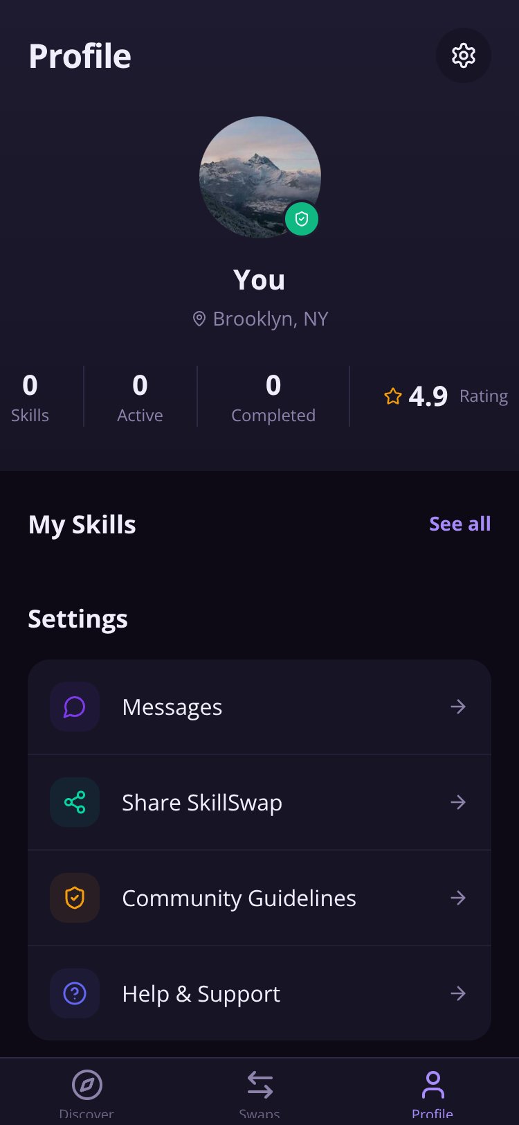 SkillSwap screen 2