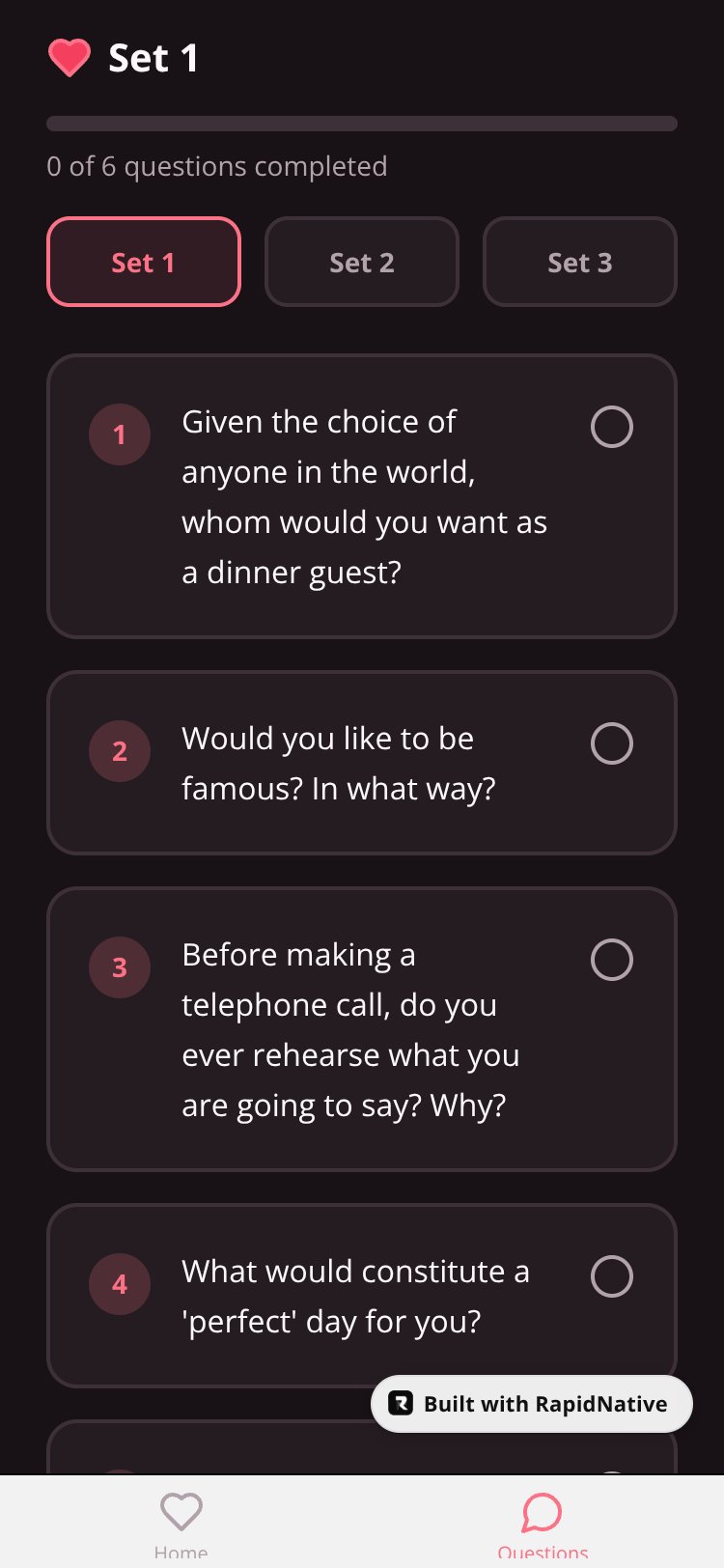 36 Questions screen 2