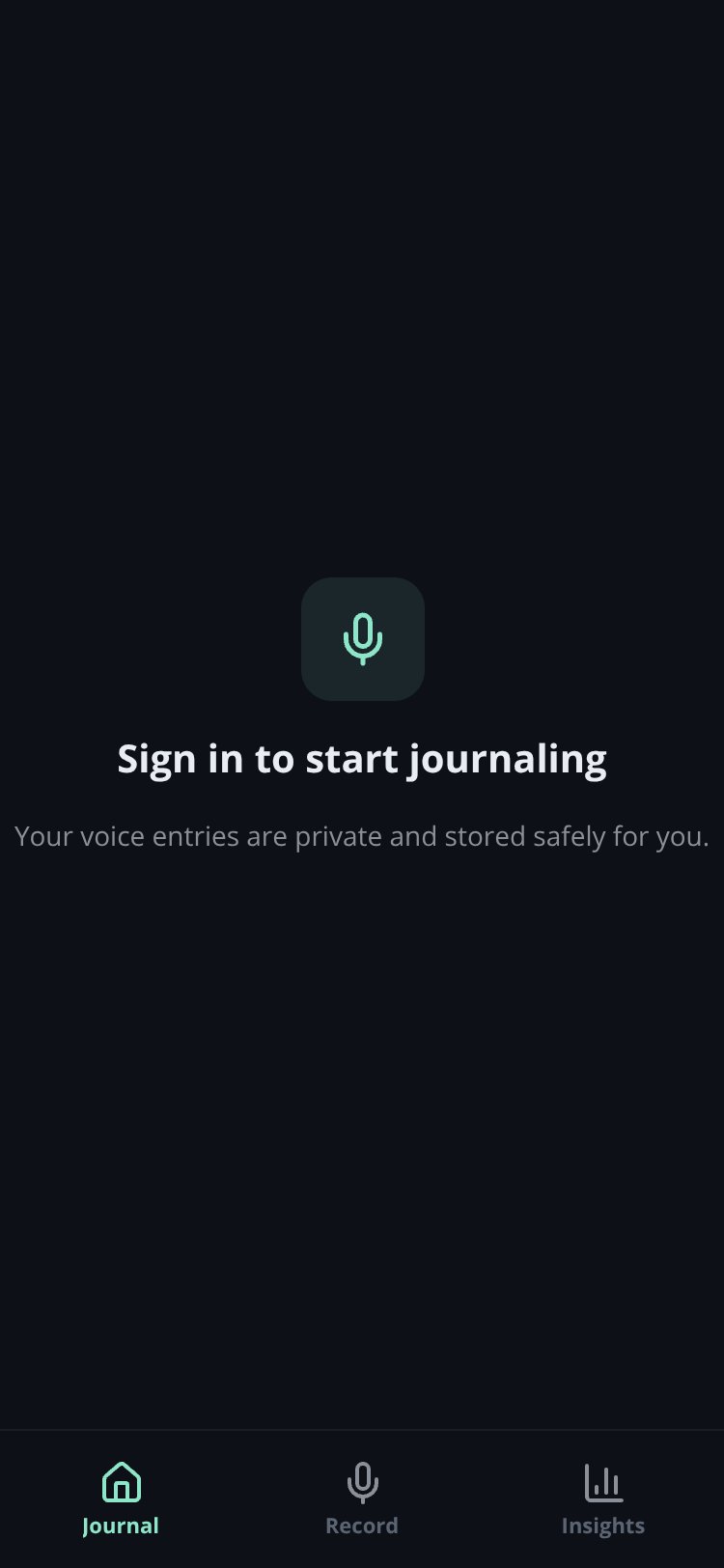 Voicelog screen 1
