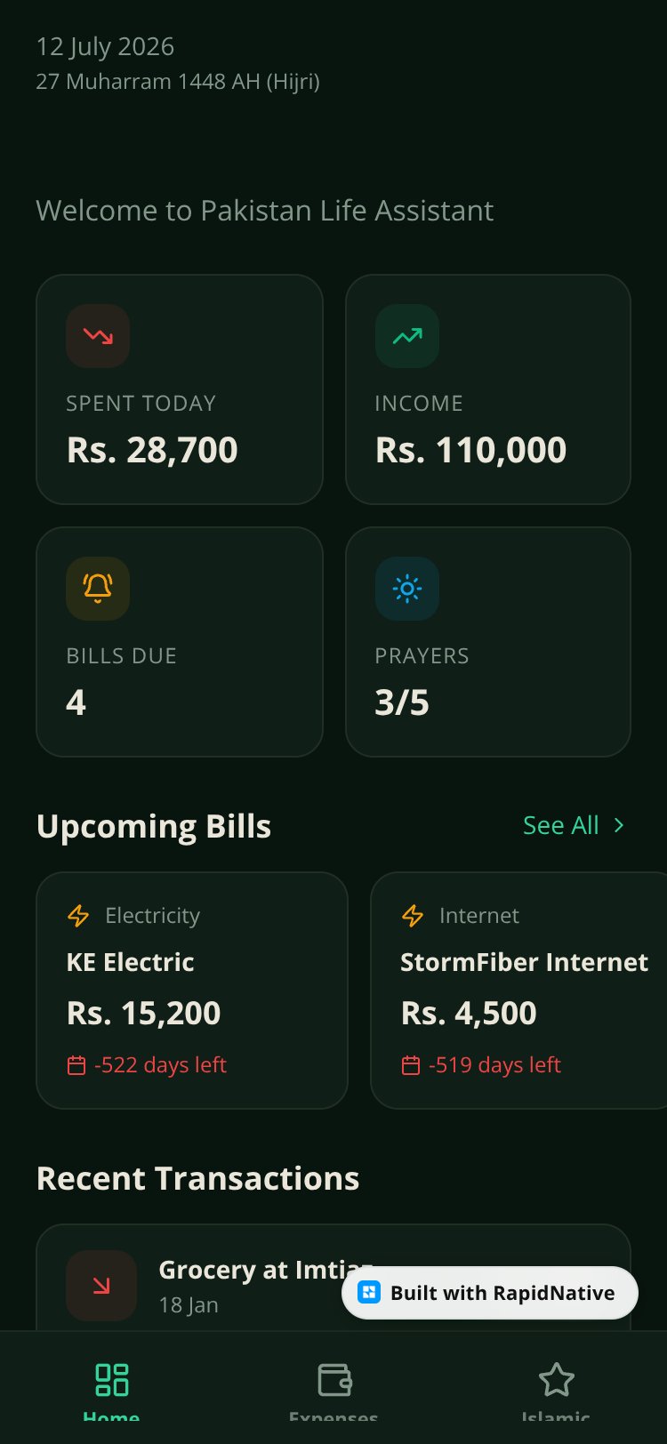 Pakistan Life Assistant screen 1